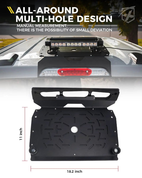 No Drill Light Bar Cab Mount With Magnetic And Bolt Mounting for Ford trucks showcasing all-around multi-hole design