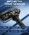 TPMS Sensor Set Of 4 433MHz Tire Pressure Monitoring System Pre Programmed Auto Relearn Replacement For Your Ride Make Model Year High Quality New Sensors Ready To Roll After A Quick 20 Minute Drive black 433MHz sensor close-up