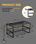 Wall Mount Power Tool Organizer With Six AC Outlets And Charging Station Three Tier Drill Rack For Garage Heavy Duty Tool Storage For Drills And Accessories dimensions diagram