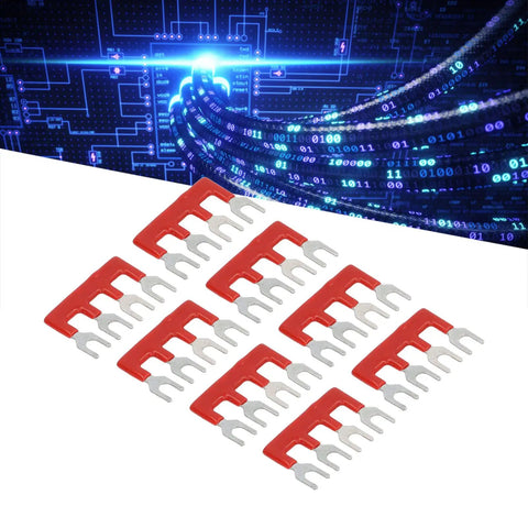 Cuttable Fork Type Jumper Block Terminal Strips 100V 15A Pack Of 15 With PVC Flame Retardant Shell Premium Copper Conductor