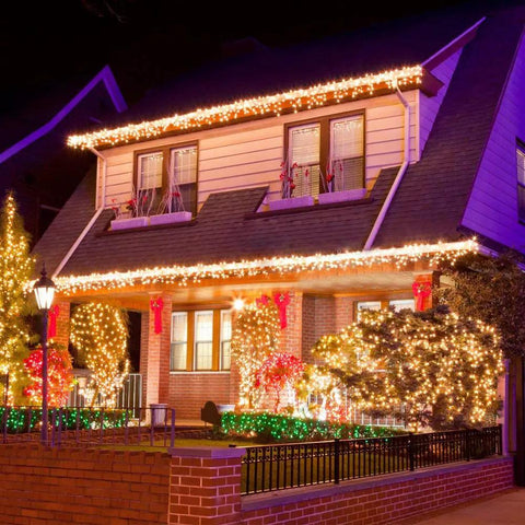 164ft LED String Lights With 500 LEDs, Dimmable Copper Wire Fairy Lights For Indoor Outdoor Decor, UL Listed Warm White illuminating house