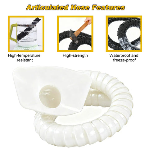 Adjustable 4.9FT Real Deal Smoke Extractor Arm With Heavy Duty Dust Hose For Soldering Fume Capture And 50 MM Diameter Valve close-up of articulated hose features.