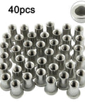 1/4-20 Stainless Steel Rivet Nut Inserts Flat Head Knurled Rivnuts 40 Pack Built Tough For Automotive Furniture Electrical And Industrial Projects Easy Install Tight Hold On Aluminum And Steel