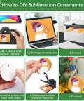 Step-by-step guide to making 30 Pieces 3 Inch Round Sublimation Ornament Blanks For Christmas Tree Decor And DIY Crafts.