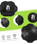 Chin Strap Thumb Screws Compatible With SpeedFlex Youth Football Helmets Keeps Chin Straps Secure To Prevent Helmet Displacement During Big Hits And Rough Plays Durable Black 4 Pack Simple Replacement Hardware For Safer Practices And Games shown in close-up with textured surface