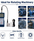 Digital Vibration Meter VM-6320 for Vibration Analysis and Mechanical Vibration Meters on display with probe, for motors, pumps, fans, and bearings