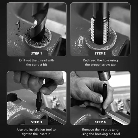 Thread Repair Kit 131Pcs Set With Metric Wire Inserts Taps Drills And Wrench For M5 M6 M8 M10 Screw Hole Repair Storage Box Included
