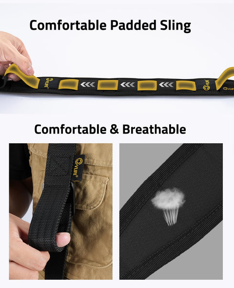 Two Point Sling With Padded Wide Strap And Removable Swivels For Quick Easy Adjustments Up To 63 Inches Black Detail View