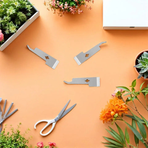 Go-To 2 Pack Stainless Steel Beekeeping Hive Tools Set, Hive Scraper And Frame Lifter on orange background with plants