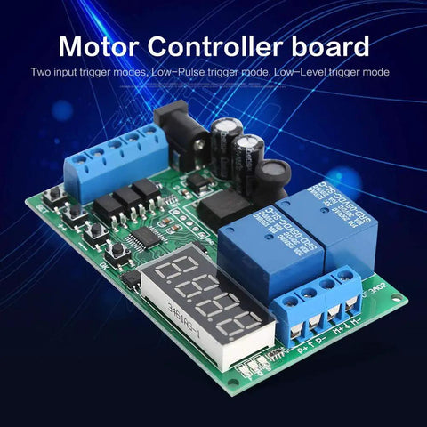 Close-up of Heavy Duty Multifunction Time Relay And Motor Control Board Built For Low Voltage Industrial Gear with control ports.