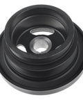 Engine Harmonic Balancer Crankshaft Pulley Drop-In For BMW Vehicles OEM-Grade Replacement Part shown in black finish.