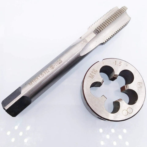 Pro Grade High Speed Steel M16 X 1.5mm Tap And Die Set, Metric Right Hand Threads, 100mm Tap Length, Die Outer Diameter 38mm, Die Height 14mm, Includes One Tap And One Die For Precise Thread Cutting
