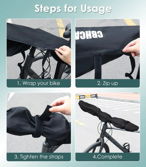 Two Pack Waterproof Handlebar Cover For E Bike Transport Protection Easy Zip On With Elastic Band 35.8 X 9 Inches Weatherproof Hood For Rear Rack And Rain Shield