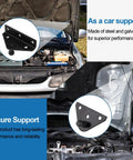 Car hood open with 4 Pack 10mm Ball Stud Mounting Brackets for Gas Struts, showing galvanized steel brackets installed.