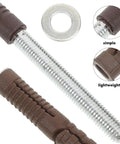 Hidden Floating Shelf Brackets Set Of 4 Heavy Duty Iron Wall Supports with metal bolts and plastic sleeves close-up view