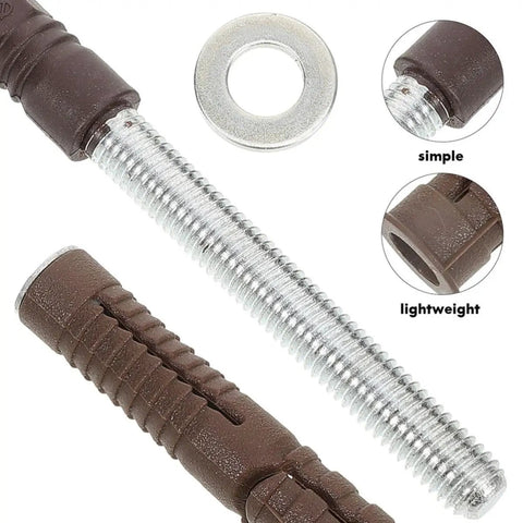 Hidden Floating Shelf Brackets Set Of 4 Heavy Duty Iron Wall Supports with metal bolts and plastic sleeves close-up view
