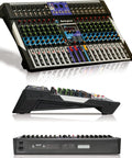16 Channel Bluetooth Studio Audio Mixer For DJs And Home Studios, USB MP3 Player, PC Recording, 14 Mic Preamps, 48V Phantom Power