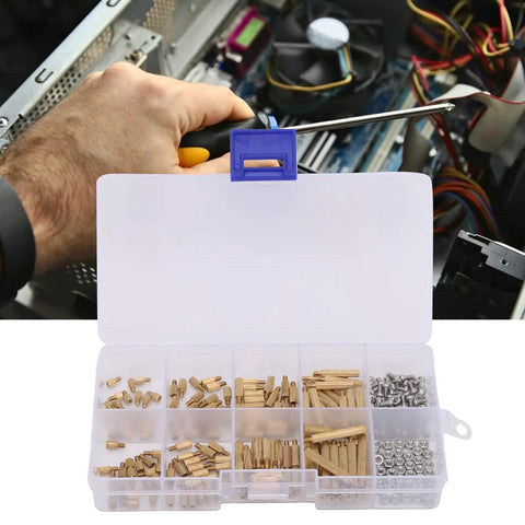 260Pcs M2 Brass Standoff Kit With Hex PCB Spacers And Hardware For PC Case Builds DIY Electronics Maintenance Includes Assorted Standoffs Screws And Nuts For Stable PCB Mounting, open organizer kit