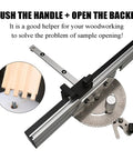 Adjustable Aluminum Miter Gauge With 450mm Extended Fence And Repeat Cut Stop For Table Saw Woodworking close-up view