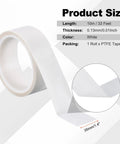 Heat Resistant PTFE Tape 1.4 Inch, 33 Feet Heavy Duty High Temperature Waterproof Tape for Vacuum Sealer Machines, white roll