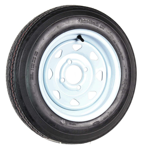 2 Pack Trailer Tires On Rims 4.80-12 480-12 4.80 X 12 White Spoke Wheel 4 Lug On 12 Inch Rim 780 Lb Load Capacity 60 Psi Load Range B