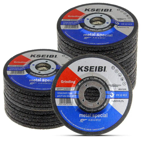 Heavy-Duty Aluminum Oxide Grinding Discs Bundle For Metal And Stainless Steel Four And A Half Inch By One Quarter Inch By Seven Eighth Inch Beef Up Material Removal For Angle Grinders Depressed Center 25 Pack Low Vibration Pro Grade Performance