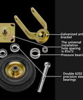 Components of 10 Inch Pneumatic Rolling Plate Casters Wheels With Durable Rubber Knobby Tread Quiet And Sturdy 2 Pack displayed