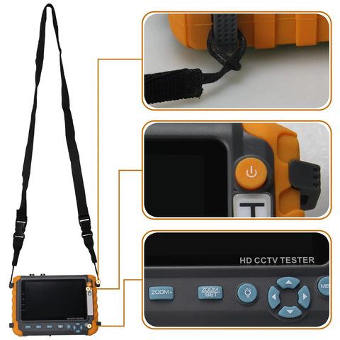Five Inch CCTV Tester Monitor For Analog Cameras, HDMI And VGA Input, Six In One Debugging Tool For AHD CVI TVI And CVBS Close-up