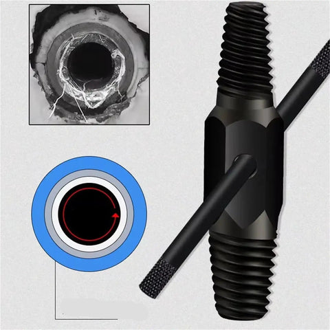 Gotta Fix That Wrench Faucet Valve Fast? Grab This Sick Double Head Broken Screw Extractor Kit With 5 Premium Alloy Steel Tools Designed To Grip And Remove Stuck Parts Like A Pro Without Breaking A Sweat. black alloy steel screw extractor for seized faucet valve threads