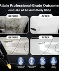 Before and after results of Car Scratch Repair Pen For Quick Fixes, Pro Level Auto Touch Up Tool on vehicle door, showing scratch removal.