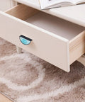 Turquoise Fluid Cabinet Handles Pack Of 2 With 3 Inch Hole Center Semicircle Black Drawer Pulls on open white drawer