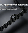 Slick Real Carbon Fiber License Plate Frame 2 Hole Slim Black Gloss Car Tag Holder Rust Proof Rattle Free with UV coating.