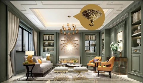 Living room with focus on 5.51 Inch Copper Canopy Kit With Mounting Hardware Built To Last, Heavy Duty Ceiling Light Cover Plate