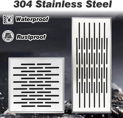 Heavy Duty Outdoor Drain Guards And Stainless Steel Catch Basin Covers Foolproof Floor Drain Kit Built Tough For Driveway Yard Deck And Basement No Sweat Install Smooth Drainage Flow Two Pack, two steel catch basin covers, waterproof and rustproof.