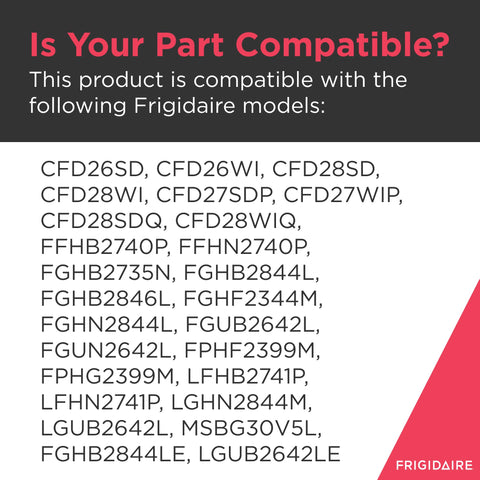 Compatibility list for Frigidaire models and Crisper Drawer Replacement for Refrigerators, Clear, Easy Snap In Install, No Tools Needed