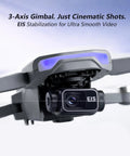 Close-up of GPS Drone With 4K Camera And 3 Axis Gimbal For Ultra Smooth Footage with EIS stabilization.