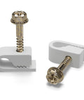 Heavy Duty Single Cable Clips With Screws Rock Solid Coaxial Clamps For Outdoor Wiring, white plastic clips with screws.