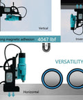 Zinnore 2000W Magnetic Drill Press With 4047 Lbf Mag Force, Variable Speed Portable Electric Machine mounted in vertical, inverted, and horizontal positions.