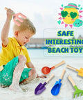 Child playing with Six Piece 8 Inch Kids Garden Tools Set With Metal Shovels And Wooden Handle For Beach Sandbox Snow Play