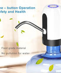 Electric 5 Gallon Water Dispenser Pump Portable USB Rechargeable For Universal 2 To 5 Gallon Bottles Leak Proof Silicone Tube