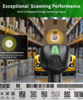 Front view of RD Series 2D QR Industrial Bluetooth Barcode Scanner With Charging Dock RD1950 in warehouse setting