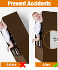 Anti Tip Furniture Anchors 10 Pack For Baby Proofing And Home Safety Wall Straps securing bookshelf with baby climbing