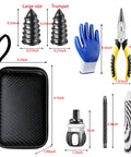 Tire Screw Plug Repair Kit No Tire Removal Sidewall Compatible Patch Plug Tool With Portable Storage Bag and accessories