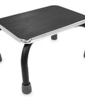 Heavy Duty Metal Step Stool For Adults And Seniors Portable Non Slip Foot Stool With 250 Lb Capacity Pre Assembled For High Beds Cars And Cabinets Safe Stable Support shown from side angle
