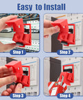 Steps to install 12 Pack Clamp On Circuit Breaker Lockout Device For LOTO Safety, OSHA Compliant, Single Pole Lockout With Durable Nylon, Fits 16.5mm to 70mm Breakers, Red
