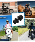 Collage with bikes and 4 Pack Black Nylon Motorcycle License Plate Bolts and Screws for Bikes and Scooters Rust Resistant Easy Install Fasteners