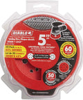 Hook And Lock ROS Sanding Discs For Wood Metal And Plastics 5 Inch 60 Grit Coarse Ceramic Blend Endura Bond Heavy Duty product packaging