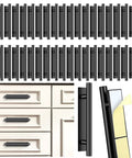 40 Pack Peel And Stick Cabinet Handles With Double Sided Tape No Sweat Install ABS Plastic on kitchen cabinets and drawer handles.