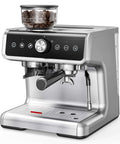Espresso Machine With Built In Grinder And Milk Frother 20 Bar Coffee Maker For Home Baristas Removable Water Tank Anti Clog Grinding System