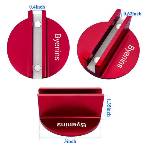 Aluminum Grooved Magnetic Jack Pad With 0.4 Inch Slotted Groove Frame Rail Adapter For Cars SUVs Trucks And Pickups Heavy Duty Maintenance Repair And Tire Change Unibody Protection Anti Slip Red